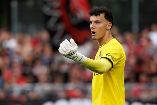 KOELN, GERMANY - AUGUST 22, 2026: Arne Schulz (Viktoria Koeln, 1) gestures during the DFB-Cup match between Viktoria Koeln vs. 1. FC Nuernberg at the Sportpark Hoehenberg on August 22, 2026 in Koeln, Germany. DFL REGULATIONS PROHIBIT ANY USE OF PHOTOGRAPHS AS IMAGE SEQUENCES AND OR QUASI-VIDEO. Nordrhein-Westfalen Germany Copyright: xAxelxKohringx