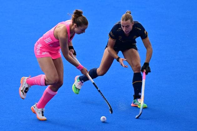 RECORD DATE NOT STATED Belgium s Camille Belis; Germany s Felicia Wiedermann pictured during a Field hockey, Feldhockey game between Belgian national team, Nationalteam Red Panthers and Germany, at the women s 2026 Hockey World Cup, on Saturday 30 December 1899 in Wavre. The 2026 edition of the Hockey World Cup takes place in Belgium and The Netherlands from August 15 to August 30. DIRKxWAEM  x183995941x