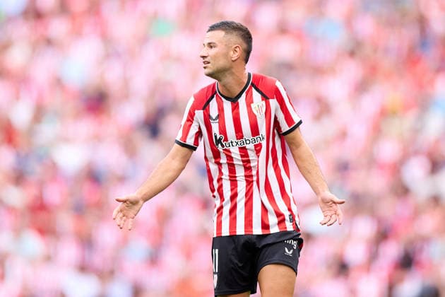 August 22, 2026, Bilbao, Vizcaya, SPAIN: Gorka Guruzeta of Athletic Club reacts during the LaLiga EA Sports match between Athletic Club and Sevilla FC at San Mames on August 22, 2026, in Bilbao, Spain. Bilbao SPAIN - ZUMAa181 20260822_zaa_a181_120 Copyright: xRicardoxLarreinax