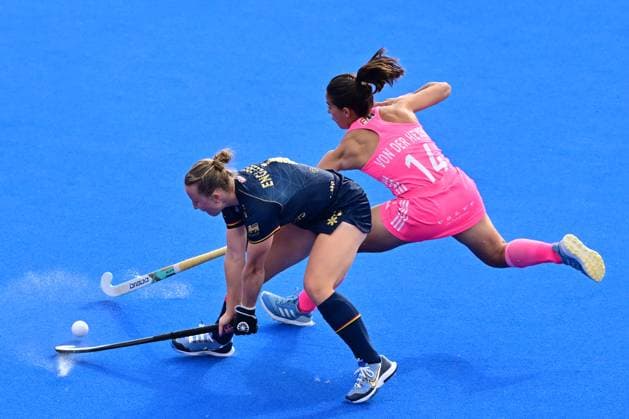RECORD DATE NOT STATED Belgium s Charlotte Englebert and Germany s Lucina von der Heyde fight for the ball during a Field hockey, Feldhockey game between Belgian national team, Nationalteam Red Panthers and Germany, at the women s 2026 Hockey World Cup, on Saturday 30 December 1899 in Wavre. The 2026 edition of the Hockey World Cup takes place in Belgium and The Netherlands from August 15 to August 30. DIRKxWAEM  x183996601x