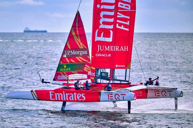 GER, Rockwool Garmany Sail Grand Prix, Sail GP, Sail GP Germany, Sassnitz, 22.-23.08.2026, Deutschland, EMIRATES GBR - Sail GP Team - Great Britain; Driver - Dylan Fletcher, GER, Sail GP, Rockwool Germany Sail Grand Prix, Sassnitz, 22.-23.08.2026, Deutschland, Freitag, 22.08.2026, Renntag 1, *** GER, Rockwool Germany Sail Grand Prix, Sail GP, Sail GP Germany, Sassnitz, August 22–23, 2026, Germany, EMIRATES GBR Sail GP Team Great Britain Driver Dylan Fletcher, GER, Sail GP, Rockwool Germany Sail Grand Prix, Sassnitz, August 22–23, 2026, Germany, Friday, August 22, 2026, Race Day 1, Copyright: xClaudiusxRauchx