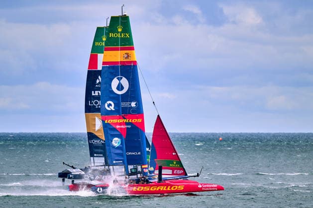 GER, Rockwool Garmany Sail Grand Prix, Sail GP, Sail GP Germany, Sassnitz, 22.-23.08.2026, Deutschland, LOS GALLOS - Sail GP Team - Spain; Driver - Diego Botin, DS AUTOMOBILES FRA - Sail GP Team - France; Driver - Quentin Delapierre, GER, Sail GP, Rockwool Germany Sail Grand Prix, Sassnitz, 22.-23.08.2026, Deutschland, Freitag, 22.08.2026, Renntag 1, *** GER, Rockwool Germany Sail Grand Prix, Sail GP, Sail GP Germany, Sassnitz, August 22–23, 2026, Germany, LOS GALLOS Sail GP Team Spain Driver Diego Botin, DS AUTOMOBILES FRA Sail GP Team France Driver Quentin Delapierre, GER, Sail GP, Rockwool Germany Sail Grand Prix, Sassnitz, August 22–23, 2026, Germany, Friday, August 22, 2026, Race Day 1, Copyright: xClaudiusxRauchx