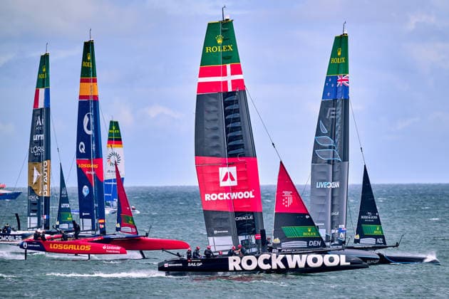 GER, Rockwool Garmany Sail Grand Prix, Sail GP, Sail GP Germany, Sassnitz, 22.-23.08.2026, Deutschland, ROCKWOOL RACING - Sail GP Team - Denmark; Driver - Nicolai Sehested, BLACK FOILS - Sail GP Team - New Zealand; Driver - Peter Burling, GER, Sail GP, Rockwool Germany Sail Grand Prix, Sassnitz, 22.-23.08.2026, Deutschland, Freitag, 22.08.2026, Renntag 1, *** GER, Rockwool Germany Sail Grand Prix, Sail GP, Sail GP Germany, Sassnitz, August 22–23, 2026, Germany, ROCKWOOL RACING Sail GP Team Denmark Driver Nicolai Sehested, BLACK FOILS Sail GP Team New Zealand Driver Peter Burling, GER, Sail GP, Rockwool Germany Sail Grand Prix, Sassnitz, August 22–23, 2026, Germany, Friday, August 22, 2026, Race Day 1, Copyright: xClaudiusxRauchx