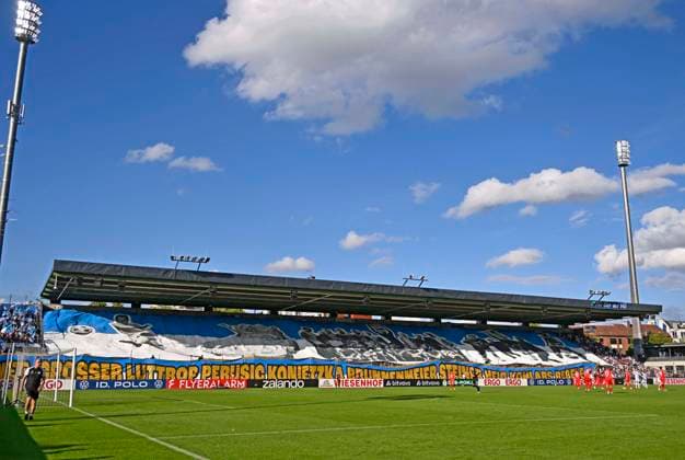 22.08.2026, Fussball DFB-Pokal 2026 27, 1.Runde, TSV 1860 München - Holstein Kiel, im Stadion an der Grünwalderstrasse in München, XXXL Choreografie ***DFL and DFB regulations prohibit any use of photographs as image sequences and or quasi-video.*** *** August 22, 2026, Soccer: 2026–27 DFB Cup, 1st Round, TSV 1860 Munich vs. Holstein Kiel, at the stadium on Grünwalderstrasse in Munich, XXXL choreography ***DFL and DFB regulations prohibit any use of photographs as image sequences and or quasi-video***