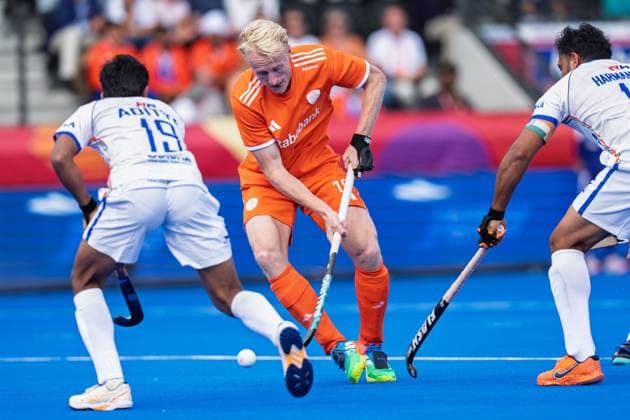 AMSTELVEEN, 22-08-2026, Wagener Stadion, FIH Hockey World Cup 2026 Men, 2026. Tjep Hoedemakers in action during the game Netherlands - India (men) Netherlands - India (men)  x205938412x Copyright: