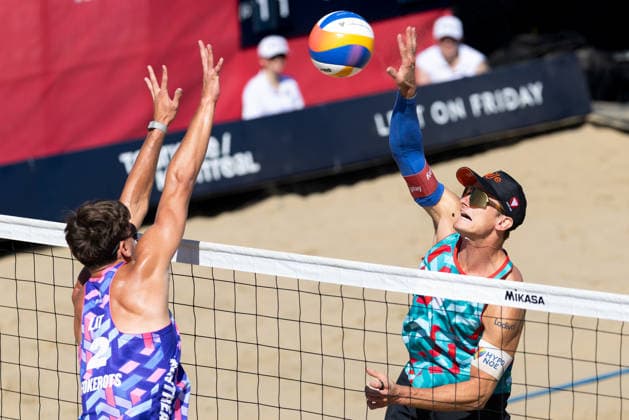 August 22, 2026, Montreal, Quebec, Canada: PHILIPP WALLER and MORITZ PRISTAUZ-TELSNIGG from Austria in match against Martins Plavins and Kristians Fokerots from Latvia in round of 12 at Beach Pro Tour at Parc Jean-Drapeau in Montreal, Quebec, Canada on 2026-08-22 Montreal Canada - ZUMAl189 20260822_zsp_l189_005 Copyright: xYannickxLegarex