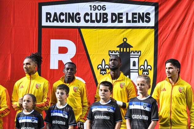 FOOTBALL : RC Lens vs AJ Auxerre - Ligue 1 - JournÃ e 1- 22 08 2026 IsmaÃ«lo Ganiou (RC Lens) Saud Abdulhamid (RC Lens) Abdallah Sima (RC Lens) Franjo Ivanovic (RC Lens) LensFrance  Copyright: xBaptistexAutissierx