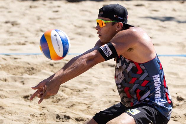 August 22, 2026, Montreal, Quebec, Canada: EVANDRO GONCALVES OLIVEIRA JUNIOR and ARTHUR DIEGO MARIANO LANCI from Brazil in match against Trevor Crabb and Chase Budinger from USA in round of 12 at Beach Pro Tour at Parc Jean-Drapeau in Montreal, Quebec, Canada on 2026-08-22 VOLLEYBALL: Beach Pro Tour Montreal 2026  - ZUMAl189 20260822_zsp_l189_025 Copyright: xYannickxLegarex