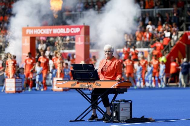 AMSTELVEEN - Johanna Cornelia (Joke) Meijer-Wapenaar, better known as Organ Joke, will perform the Dutch national anthem, the Wilhelmus, at the Wagener Stadium prior to the match between the Dutch Men s Hockey team and India during the Hockey World Cup. The Royal Dutch Hockey Federation (KNHB) invited the keyboard player following her missed World Cup football performance. BAS CZERWINSKI ANP xVIxANPxSportx xxANPxIVx 566024582 originalFilename: 566024582.jpg
