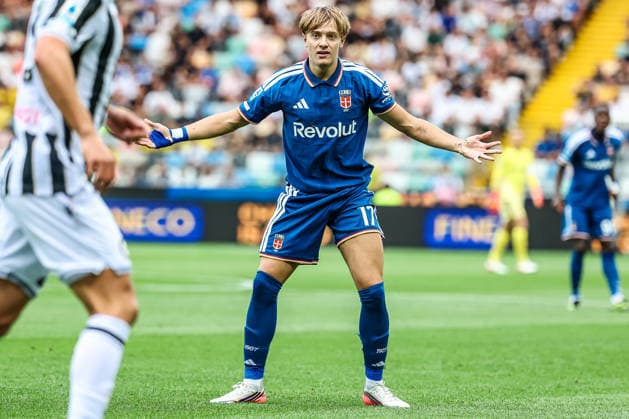 Jesus Rodriguez of Como 1907 reacts during the Serie A 2026 2027 football match between Udinese Calcio and Como 1907 at Friuli Bluenergy stadium in Udine (Italy), August 22nd, 2026. CesarexPurini