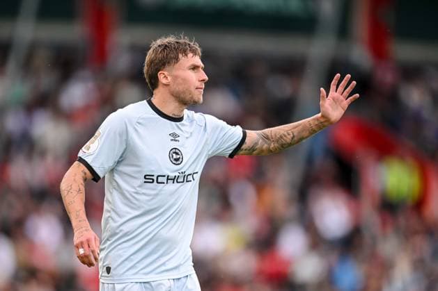 Joel Grodowski (Arminia Bielefeld) gestikuliert, gestik waehrend des DFB-Pokal 1 Runde Spiels zwichen SG Sonnenhof Grossaspach v Arminia Bielefeld, Wir machen Druck Arena am 22. August 2026 in Grossaspach, Deutschland. (Foto von Harry Langer DeFodi Images) +++ Joel Grodowski (Arminia Bielefeld) gestures during the DFB-Pokal 1 Runde match between SG Sonnenhof Grossaspach v Arminia Bielefeld at Wir machen Druck Arena on August 22, 2026 in Grossaspach, Germany. (Photo by Harry Langer DeFodi Images) (Photo by Harry Langer DeFodi Images) DFB DFL REGULATIONS PROHIBIT ANY USE OF PHOTOGRAPHS AS IMAGE SEQUENCES AND OR QUASI-VIDEO. - *** Joel Grodowski of Arminia Bielefeld gesturing during the DFB Cup first-round match between SG Sonnenhof Grossaspach and Arminia Bielefeld, Wir machen Druck Arena on August 22, 2026, in Grossaspach, Germany. Photo by Harry Langer, DeFodi Images. Joel Grodowski of Arminia Bielefeld gestures during the DFB Cup first-round match between SG Sonnenhof Grossaspach and Arminia Bielefeld at Wir machen Druck Arena on August 22, 2026 in Grossaspach, Germany. Photo by Harry Langer, DeFodi Images. Photo by Harry Langer, DeFodi Images. DFB and DFL regulations prohibit any use of photographs as image sequences and or quasi-video.