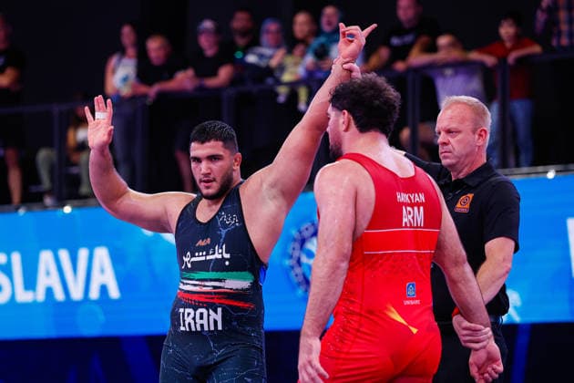U20 World Championships 125kg FS - Abolfazl Mohammad Mohammad Nezhad (IRI) df. Henrik Haykyan (ARM) *** U20 World Championships, 125 kg Freestyle: Abolfazl Mohammad Mohammad Nezhad (IRI) def. Henrik Haykyan (ARM) Copyright: xKostadinxAndonovx