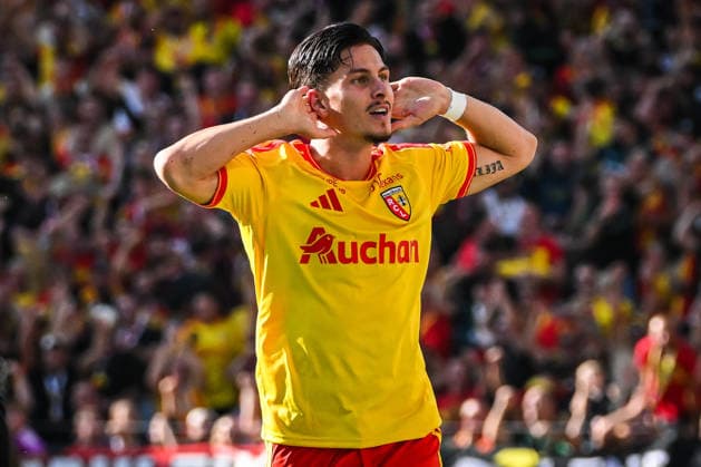 August 22, 2026, Lens, France, France: Franjo IVANOVIC of Lens celebrates his goal during the Ligue 1 match between RC Lens and AJ Auxerre at Bollaert-Delelis Stadium on August 22, 2026 in Lens, France. RC Lens V AJ Auxerre - Ligue 1  - ZUMAm308 20260822_zsp_m308_008 Copyright: xMatthieuxMirvillex
