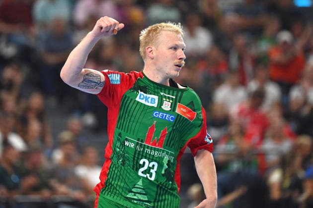 Magnus SAUGSTRUP (SC Magdeburg), Jubel,Freude,Begeisterung,, Aktion,Einzelbild,angeschnittenes Einzelmotiv,Halbfigur,halbe Figur. Handball Rexel Super Cup 2026 der Maenner SC Magdeburg vs. Fuechse Berlin am 22.08.2026 SAP GARDEN Muenchen. *** Magnus SAUGSTRUP SC Magdeburg, Celebration, joy, excitement, action, single frame, cropped single subject, half-length portrait, half-figure. Men’s Handball Rexel Super Cup 2026: SC Magdeburg vs. Füchse Berlin on August 22, 2026, at SAP GARDEN, Munich