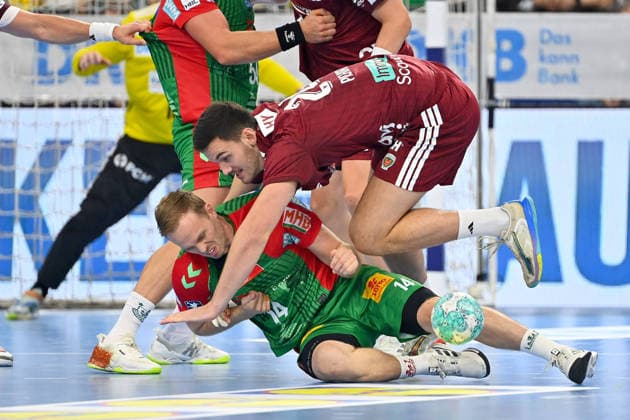 Lauro PICHIRI (Fuechse Berlin), Aktion,Zweikampf gegen Omar Ingi MAGNUSSON (SC Magdeburg).. Handball Rexel Super Cup 2026 der Maenner SC Magdeburg vs. Fuechse Berlin am 22.08.2026 SAP GARDEN Muenchen. *** Lauro PICHIRI, Füchse Berlin; Action: One-on-one duel against Omar Ingi MAGNUSSON, SC Magdeburg; Men s Rexel Super Cup 2026: SC Magdeburg vs. Füchse Berlin on August 22, 2026, at SAP GARDEN, Munich