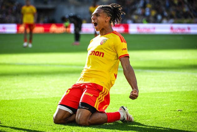 August 22, 2026, Lens, France, France: Ismaelo GANIOU of Lens celebrates his goal during the Ligue 1 match between RC Lens and AJ Auxerre at Bollaert-Delelis Stadium on August 22, 2026 in Lens, France. RC Lens V AJ Auxerre - Ligue 1  - ZUMAm308 20260822_zsp_m308_012 Copyright: xMatthieuxMirvillex