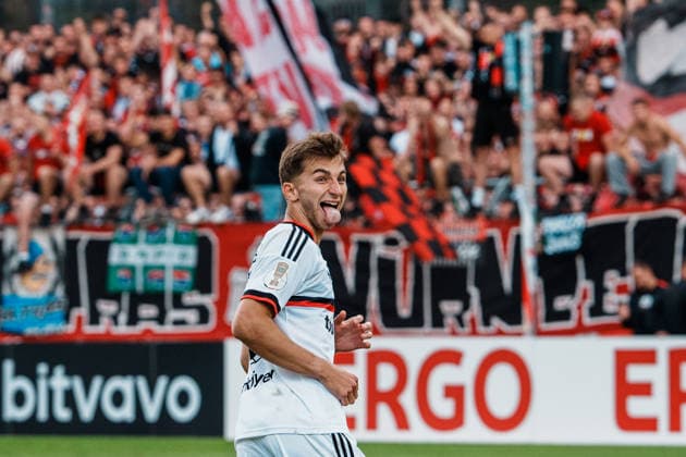 Deutschland, Köln (Sportpark Höhenberg): DFB-Pokal, 1. Runde, FC Viktoria Köln - 1. FC Nürnberg, Adam Markhiev (1. FC Nürnberg, 6) Jubel nach Tor, Elfmeterschießen, Emotionen Copyright: xThiemoxRudolphx