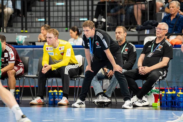 Fuechse Berlin (GER) vs SC Magdeburg (GER), Handball, 1. Handball Bundesliga Herren, Rexel Supercup 2026, Saison 2026 2027, Muenchen, 22.08.2026 Nicolej Krickau (Fuechse Berlin, Trainer) Muenchen SAP Garden Deutschland *** Fuechse Berlin (GER) vs. SC Magdeburg (GER), Handball, Men s Handball Bundesliga 1, 2026 Rexel Supercup, 2026–2027 Season, Munich, August 22, 2026, Nicolej Krickau (Füchse Berlin), Coach, Munich SAP Garden, Germany