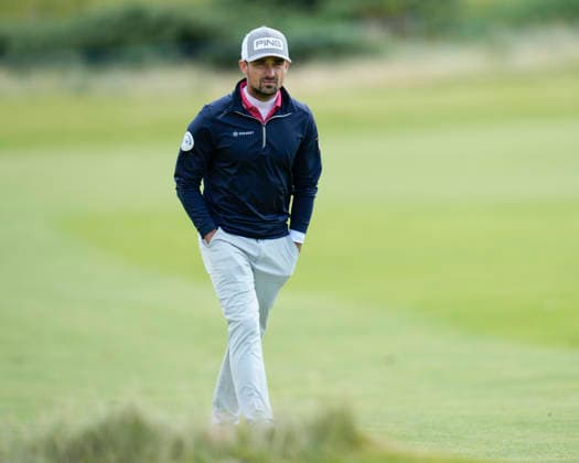 BALMEDIE, SCOTLAND - AUG 22: Quim Vidal (ESP) walks up the tenth fairway during Round 3 at the 2026 Nexo Championship at the Trump International Golf Links, Balmedie on August 22, 2026 in Aberdeenshire, Scotland The 2026 Nexo Championship