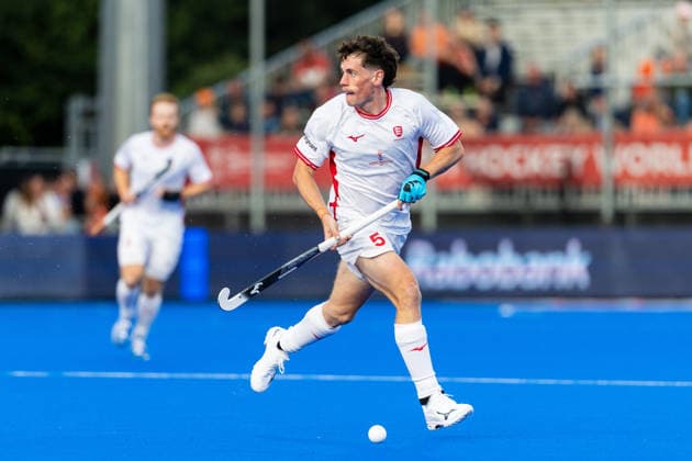 FIH Hockey World Cup: England v Argentina AMSTELVEEN, NL - AUGUST 22: Thomas Sorsby of England during the FIH Hockey World Cup match between England and Argentina at Wagener Stadion on August 22, 2026 in Amstelveen, Netherlands. Amstelveen Wagener Stadion Netherlands Content not available for redistribution in The Netherlands directly or indirectly through any third parties. Copyright: xMarcelxvanxPlateringenx