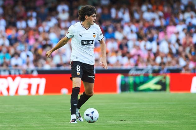 Javi Guerra (Valencia CF) during the LaLiga EA Sports match between Valencia CF and RC Celta de Vigo at Mestalla on August 22, 2026 in Valencia, Spain. - *** Javi Guerra of Valencia CF during the LaLiga EA Sports match between Valencia CF and RC Celta de Vigo at Mestalla on August 22, 2026, in Valencia, Spain