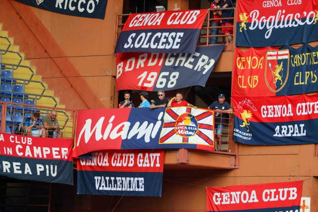 Serie A football match 2026 27 season: Genoa vs. Napoli supporters of FC Genoa During the match played on August 22, 2026, at the Luigi Ferraris Stadium in Genoa part of the 2026 27 Serie A Italian football championship between FC Genoa and SSC Napoli. GENOVA stadio Luigi Ferraris Liguria ITALIA Copyright: xFABIOxSASSOxFabioxSassox Genoa Napoli2026_08_22Fabio Sasso3465