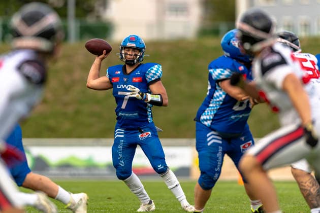 Gabriel Quigley (Allgaeu Comets, WR, 7) GER, Allgaeu Comets vs Duesseldorf Panther, American Football, GFL, Saison 2026, Week 16, 22.08.2026 GER, Allgaeu Comets vs Duesseldorf Panther, American Football, GFL, Saison 2026, Week 16, 22.08.2026 Kempten *** Gabriel Quigley, Allgäu Comets, WR, 7 GER, Allgäu Comets vs. Düsseldorf Panthers, American Football, GFL, 2026 Season, Week 16, August 22, 2026, Germany, Allgäu Comets vs. Düsseldorf Panthers, American Football, GFL, 2026 Season, Week 16, August 22, 2026, Kempten Copyright: xEibner-Pressefoto FlorianxWolfx EP_FWF