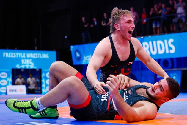 U20 World Championships 92kg FS - Sandro Kurashvili (GEO) df. Abolfazl Yaser Rahmani Firouzjaei (IRI) *** U20 World Championships, 92 kg Freestyle: Sandro Kurashvili (GEO) def. Abolfazl Yaser Rahmani Firouzjaei (IRI) Copyright: xKostadinxAndonovx