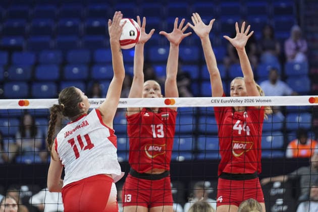 Hungary v Poland - CEV EuroVolley 2026 ISTANBUL, TURKIYE - AUGUST 22: Poland s Lamppowska Monika (14) in action during the opening Group A match of the CEV EuroVolley 2026 Women at Sinan Erdem Sports Hall, on August 22, 2026 in Istanbul, Turkiye. Bunyamin Celik Anadolu Istanbul Turkey. Editorial use only. Please get in touch for any other usage.  Copyright: x2026xAnadoluxBunyaminxCelikx