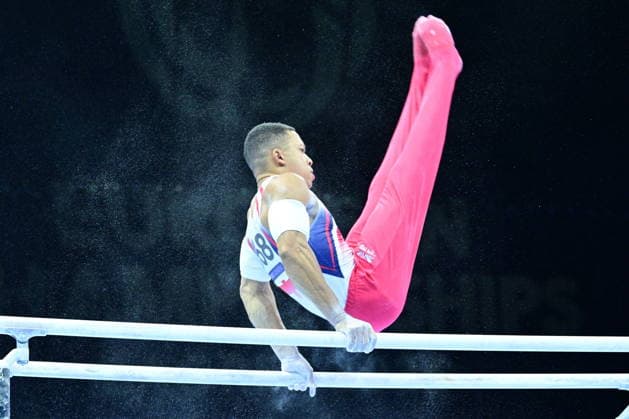 Zagreb, Croatia, 220826. 37th European Men s Artistic Gymnastics Championships, Individual Apparatus Finals at Arena Zagreb. In the photo: Parallel Bars, Joe Fraser, Great Britain. Photo: Ivana Grgic CROPIX Copyright: xxIvanaxGrgicx xCROPIXx disciplina_ruce11-220826