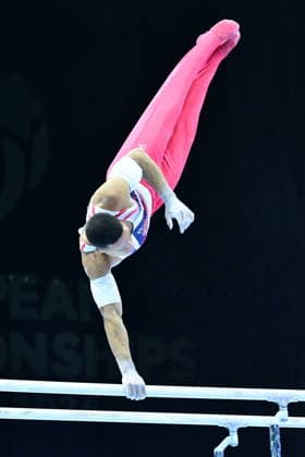 Zagreb, Croatia, 220826. 37th European Men s Artistic Gymnastics Championships, Individual Apparatus Finals at Arena Zagreb. In the photo: Parallel Bars, Joe Fraser, Great Britain. Photo: Ivana Grgic CROPIX Copyright: xxIvanaxGrgicx xCROPIXx disciplina_ruce14-220826