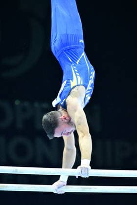 Zagreb, Croatia, 220826. 37th European Men s Artistic Gymnastics Championships, Individual Apparatus Finals at Arena Zagreb. In the photo: Parallel Bars, Nazar Chepurnyi, Ukraine. Photo: Ivana Grgic CROPIX Copyright: xxIvanaxGrgicx xCROPIXx disciplina_ruce19-220826