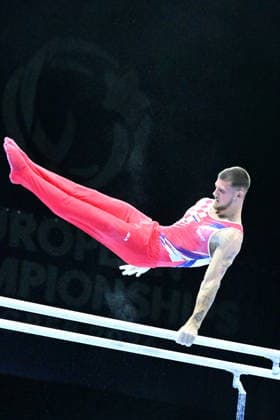 Zagreb, Croatia, 220826. 37th European Men s Artistic Gymnastics Championships, Individual Apparatus Finals at Arena Zagreb. In the photo: Parallel Bars, Illia Kovtun, Croatia. Photo: Ivana Grgic CROPIX Copyright: xxIvanaxGrgicx xCROPIXx disciplina_ruce32-220826