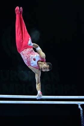 Zagreb, Croatia, 220826. 37th European Men s Artistic Gymnastics Championships, Individual Apparatus Finals at Arena Zagreb. In the photo: Parallel Bars, Ferhat Arican, Turkey. Photo: Ivana Grgic CROPIX Copyright: xxIvanaxGrgicx xCROPIXx disciplina_ruce36-220826