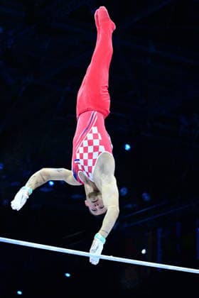 Zagreb, Croatia, 220826. 37th European Men s Artistic Gymnastics Championships, Individual Apparatus Finals at Arena Zagreb. In the photo: Horizontal Bar, Illia Kovtun, Croatia. Photo: Ivana Grgic CROPIX Copyright: xxIvanaxGrgicx xCROPIXx disciplina_preca11-220826