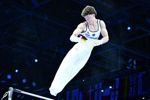 Zagreb, Croatia, 220826. 37th European Men s Artistic Gymnastics Championships, Individual Apparatus Finals at Arena Zagreb. In the photo: Horizontal Bar, Radomyr Stelmakh, Germany. Photo: Ivana Grgic CROPIX Copyright: xxIvanaxGrgicx xCROPIXx disciplina_preca3-220826