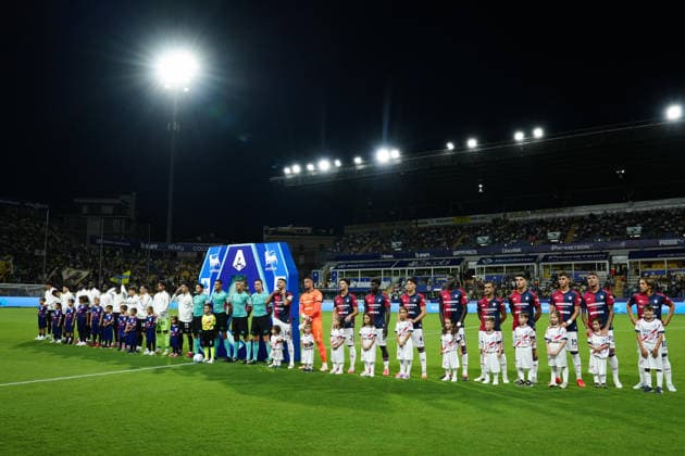Line up during the Serie A soccer match between Parma and Cagliari at Ennio Tardini Stadium in Parma, North Italy, Saturday, August 22, 2026. Soccer  Copyright: xMassimoxPaolone LaPressex