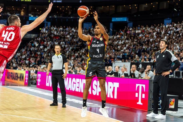 22.08.2026, GER, Turkish Airlines Supercup 2026, Hamburg, Finale, Deutschland-Kroatien Maodo Lo (Deutschland, 4) Hamburg Barclays Arena Hamburg Deutschland *** August 22, 2026, GER, 2026 Turkish Airlines Super Cup, Hamburg, Final, Germany vs. Croatia, Maodo Lo (Germany), 4, Hamburg Barclays Arena, Hamburg, Germany