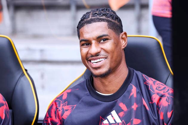 Hull City v Manchester United, ManU Premier League Manchester United forward Marcus Rashford (9) smiles on benchduring the Hull City v Manchester United Premier League match at the MKM Stadium, Hull, England on 22 August 2026 Credit: Phil Duncan Every Second Media Editorial use only. All images are copyright Every Second Media Limited. No images may be reproduced without prior permission. All rights reserved. Premier League and Football League images are subject to licensing agreements with Football DataCo Limited. see https: www.football-dataco.com Copyright: xIMAGO EveryxSecondxMediax ESM-2110-0052 PhilxDuncanx xEveryxSecondxMediax