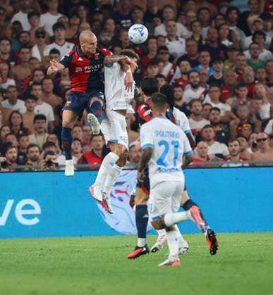 Serie A football match 2026 27 season: Genoa vs. Napoli Leo Ostigard of FC Genoa During the match played on August 22, 2026, at the Luigi Ferraris Stadium in Genoa part of the 2026 27 Serie A Italian football championship between FC Genoa and SSC Napoli. GENOVA stadio Luigi Ferraris Liguria ITALIA Copyright: xFABIOxSASSOxFabioxSassox Genoa Napoli2026_08_22Fabio Sasso3738