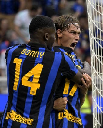 Foto IPP Paolo Bona Milano 22 08 2026 Campionato Serie A di Calcio stagione 2026 2027 partita Inter-Monza nella foto Pio Esposito esulta dopo il gol del 3-1 Italy Photo Press Worldwide Copyright italy ITALY  Copyright: xR4924_italyphotopressx