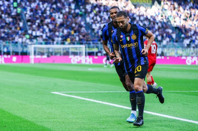 SOCCER - Serie A - Inter - FC Internazionale vs. AC Monza Photo by IPA ABACAPRESS.COM87700815 - Hakan Calhanoglu of FC Internazionale celebrates after scoring a goal during a 2026–27 Serie A soccer match between FC Internazionale and AC Monza Milan Italy  Copyright: xIPAxSport ABACAx