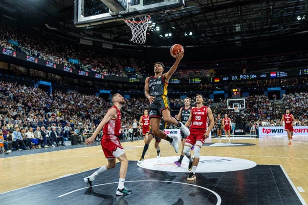 Basketball Hamburg 22.08.2026 Turkish Airlines Supercup 2026 Finale Deutschland (GER) - Kroatien (CRO) Maodo Lo (Deutschland, No.04) *** Basketball Hamburg, August 22, 2026; Turkish Airlines Supercup 2026 Final: Germany (GER) vs. Croatia (CRO); Maodo Lo, Germany, No. 04