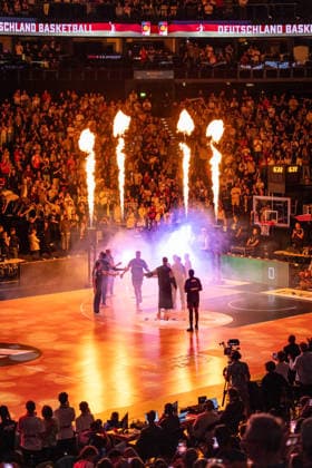 Basketball Hamburg 22.08.2026 Turkish Airlines Supercup 2026 Finale Deutschland (GER) - Kroatien (CRO) teamvorstellung *** Basketball Hamburg, August 22, 2026: Turkish Airlines Supercup 2026 Final—Germany (GER) vs. Croatia (CRO)—Team Introductions
