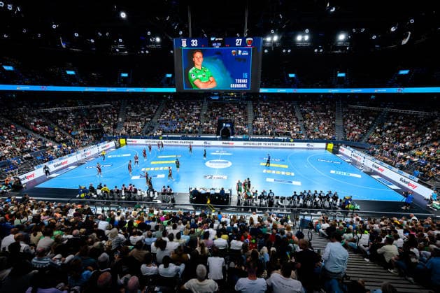 Muenchen: HBL Super Cup 2026 - SC Magdeburg - Fuechse Berlin Übersicht, Innenansicht, Spielstätte, Feature, Hylo, Zuschauer Muenchen SAP Garden Bayern Deutschland *** Munich HBL Super Cup 2026 SC Magdeburg vs. Fuechse Berlin Overview, Interior View, Venue, Feature, Hylo, Spectators Munich SAP Garden Bavaria Germany