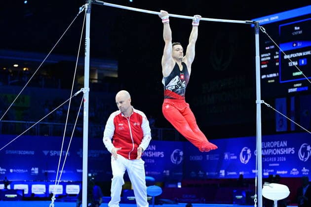 Zagreb, Croatia, 220826. 37th European Men s Artistic Gymnastics Championships, Individual Apparatus Finals at Arena Zagreb. Horizontal Bar, Noe Seifert, Switzerland. Photo: Ivana Grgic CROPIX Zagreb Croatia Copyright: xxIvanaxGrgicx disciplina_preca16-220826