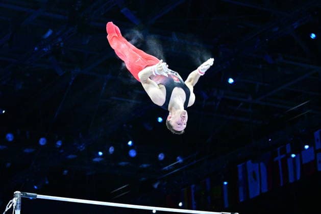 Zagreb, Croatia, 220826. 37th European Men s Artistic Gymnastics Championships, Individual Apparatus Finals at Arena Zagreb. Horizontal Bar, Noe Seifert, Switzerland. Photo: Ivana Grgic CROPIX Zagreb Croatia Copyright: xxIvanaxGrgicx disciplina_preca18-220826