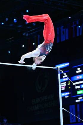 Zagreb, Croatia, 220826. 37th European Men s Artistic Gymnastics Championships, Individual Apparatus Finals at Arena Zagreb. Horizontal Bar, Noe Seifert, Switzerland. Photo: Ivana Grgic CROPIX Zagreb Croatia Copyright: xxIvanaxGrgicx disciplina_preca26-220826
