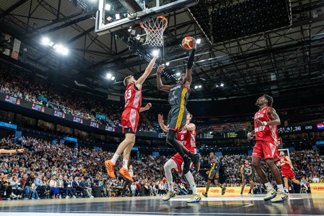 Basketball Hamburg 22.08.2026 Turkish Airlines Supercup 2026 Finale Deutschland (GER) - Kroatien (CRO) Isaac Bonga (Deutschland, No.00) *** Basketball Hamburg, August 22, 2026 Turkish Airlines Supercup 2026 Final: Germany (GER) vs. Croatia (CRO) Isaac Bonga, Germany, No. 00