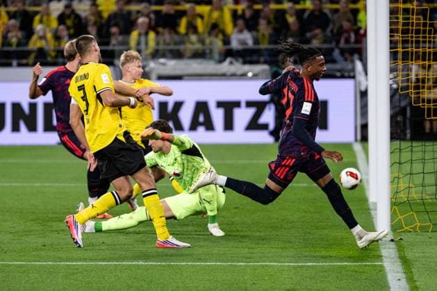 Tor zum 0:2 durch Michael Olise 17 (FC Bayern Muenchen), Borussia Dortmund vs. FC Bayern Muenchen, Fussball, Franz Beckenbauer Supercup, 22.08.2026 DFB regulations prohibit any use of photographs as image sequences and or quasi-video Dortmund Nordrhein-Westfalen Deutschland *** Goal to make it 0–2 by Michael Olise, 17, FC Bayern Munich; Borussia Dortmund vs. FC Bayern Munich, Soccer, Franz Beckenbauer Super Cup, August 22, 2026. DFB regulations prohibit any use of photographs as image sequences and or quasi-video. Dortmund, North Rhine-Westphalia, Germany Copyright: xkolbert-press MarcxNiemeyerx